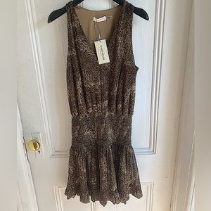Ramy Brook Julieta Leopard Pleated Minidress Size XS